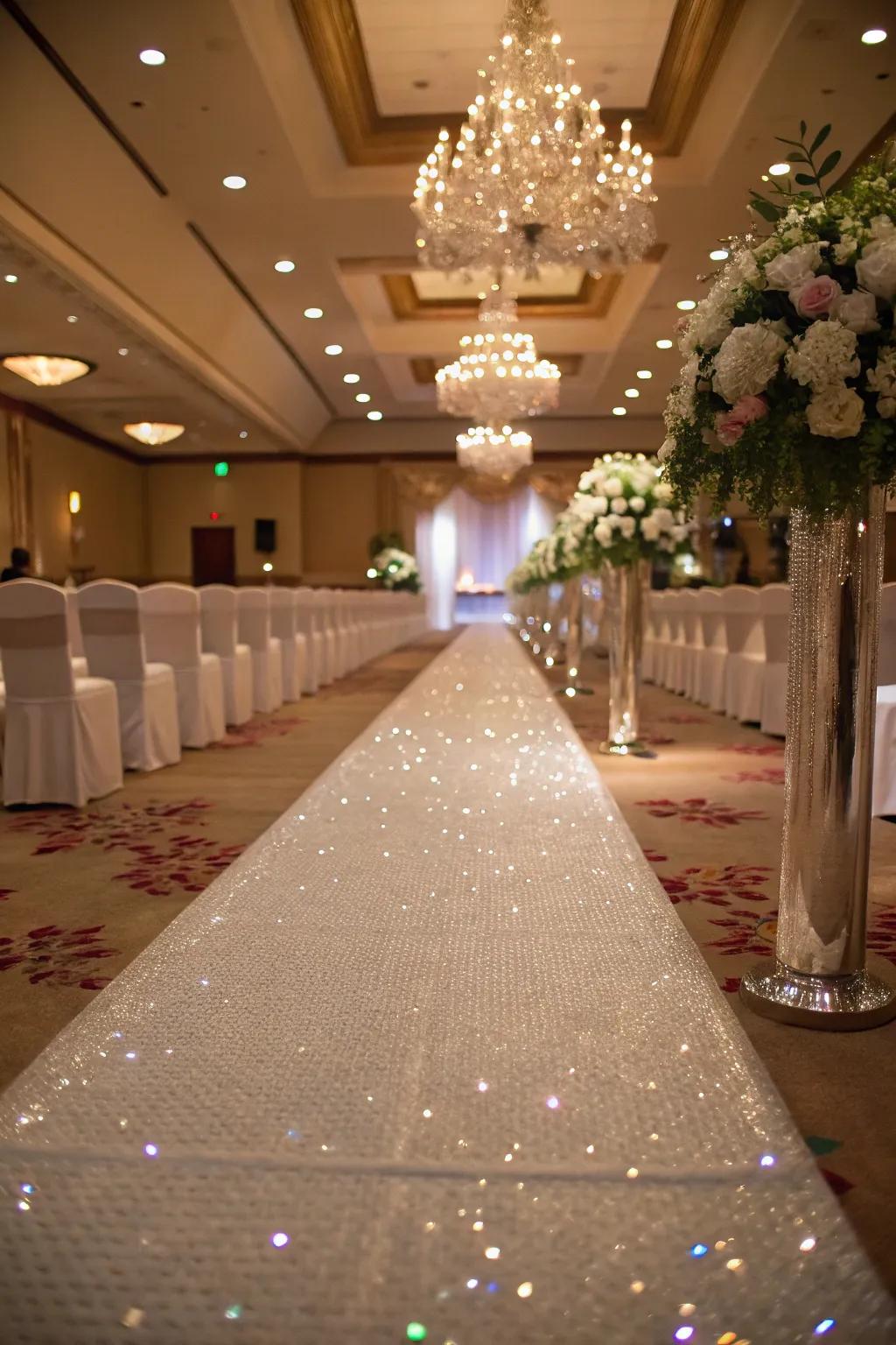 A crystal beaded runner adds sparkle and charm.