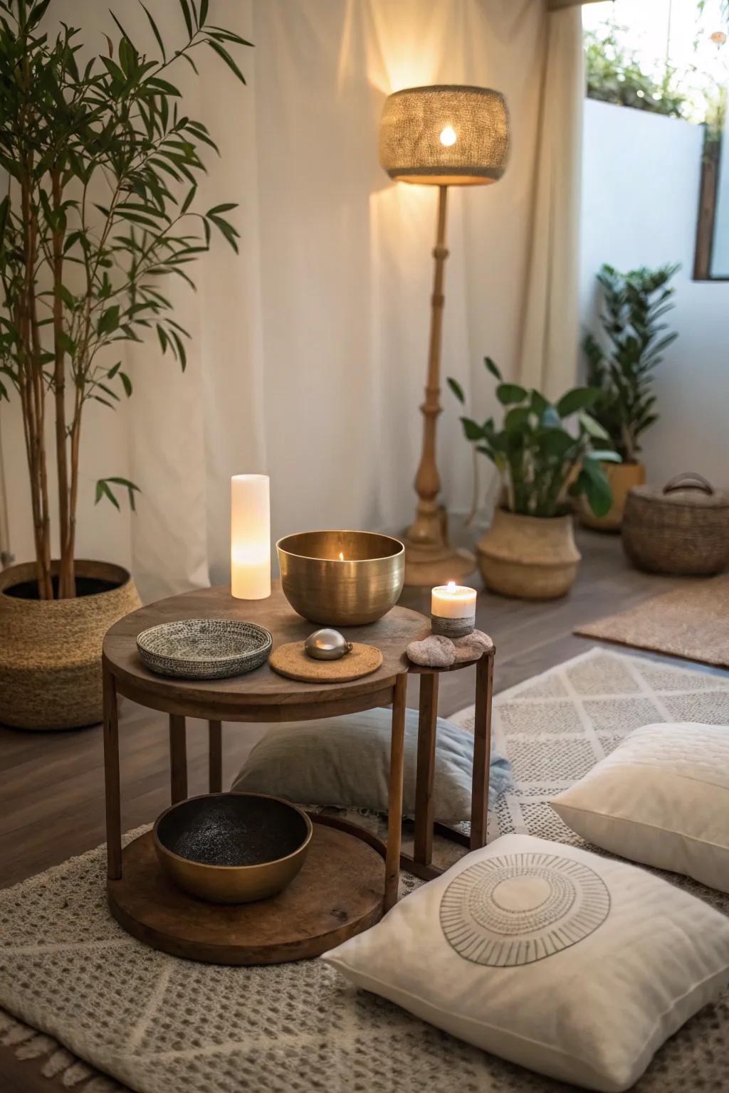Harmonious escape: Sound therapy for a tranquil mind.