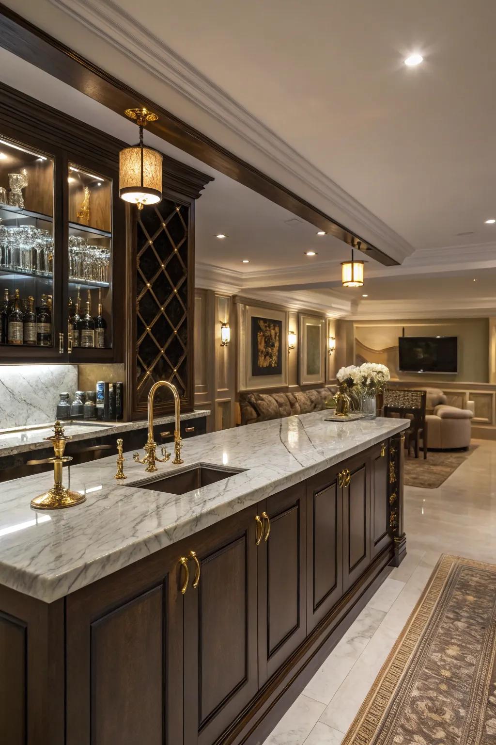 Instantly add luxury and sophistication with marble countertops.