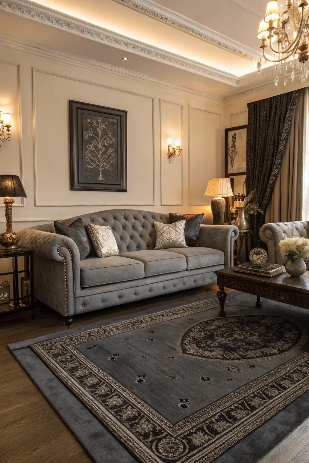 Slate rugs offer unforeseen sophistication and depth.