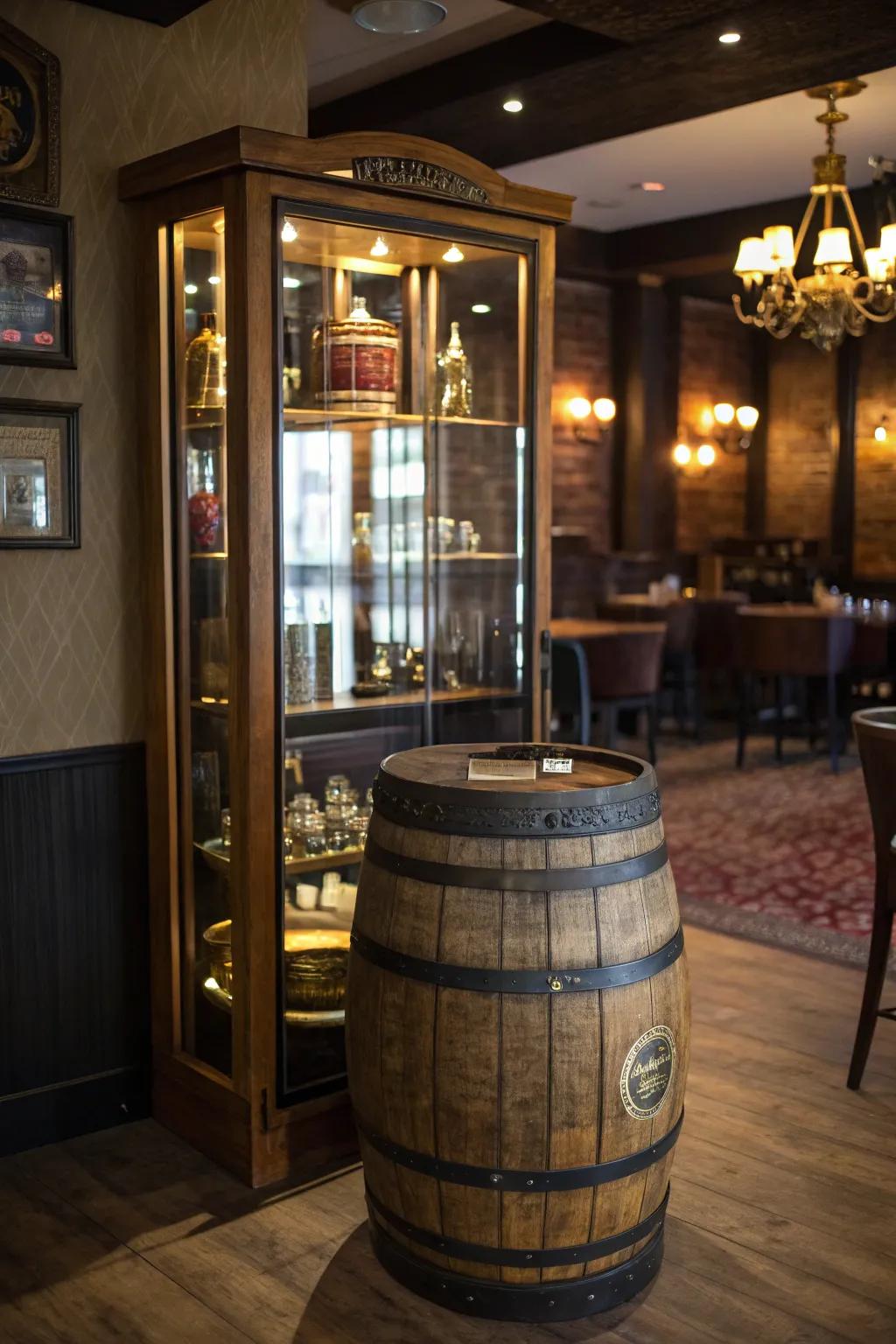 Exhibit your treasures, showcasing an ale cask exhibition case that remains both stylish and functional.
