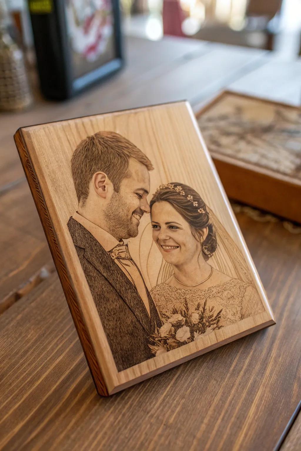 Transform memories into art with exquisite wood engraving.