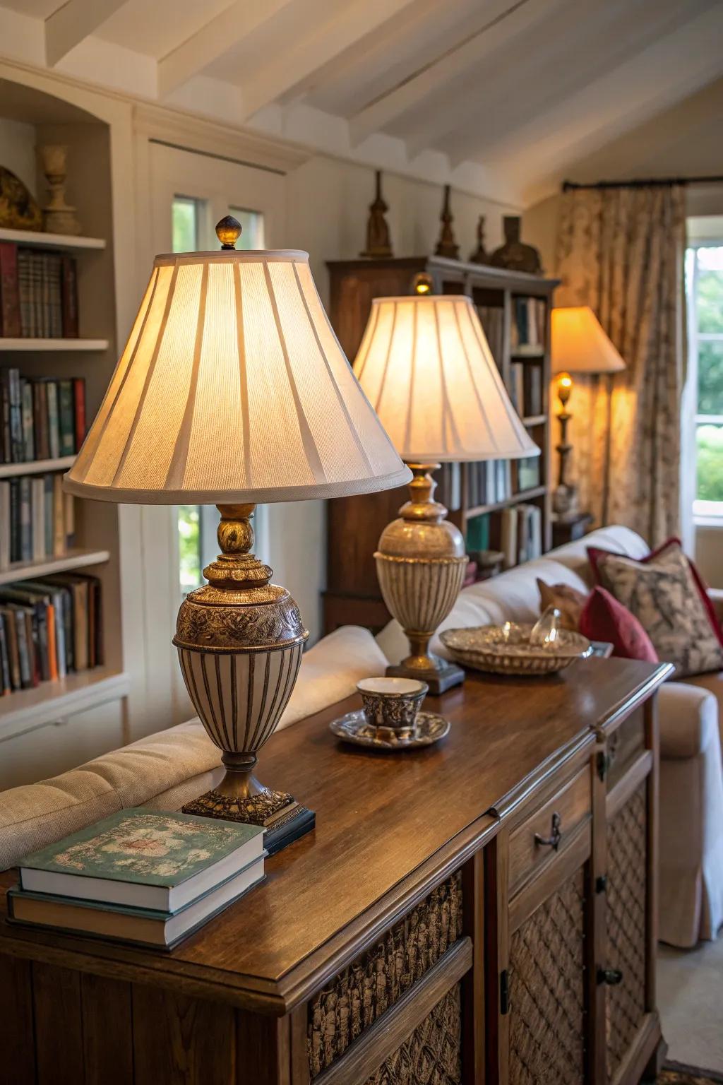 Vintage lamps infuse charm and character into spaces.