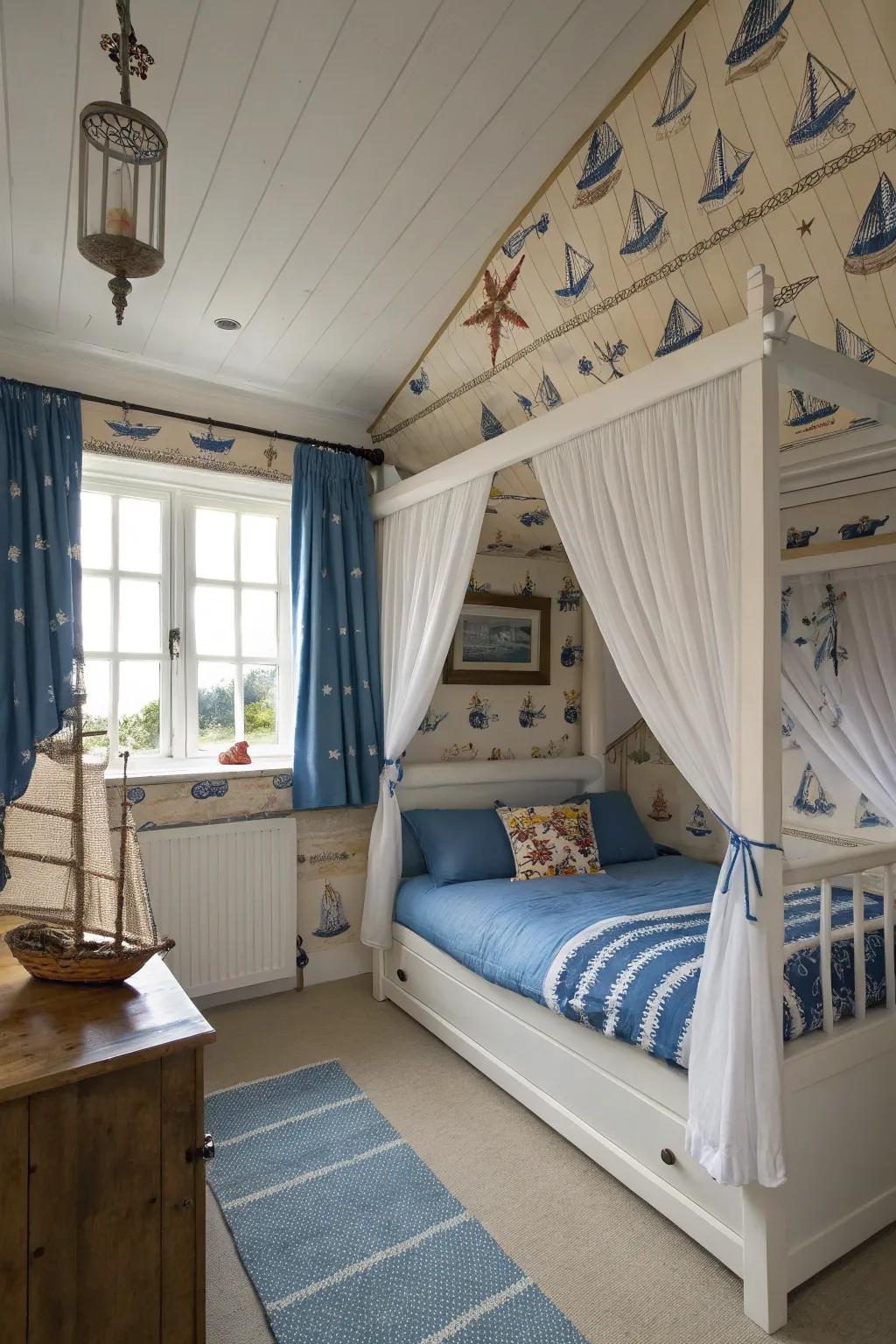 A coastal aesthetic brings a refreshing and adventurous spirit to your attic.