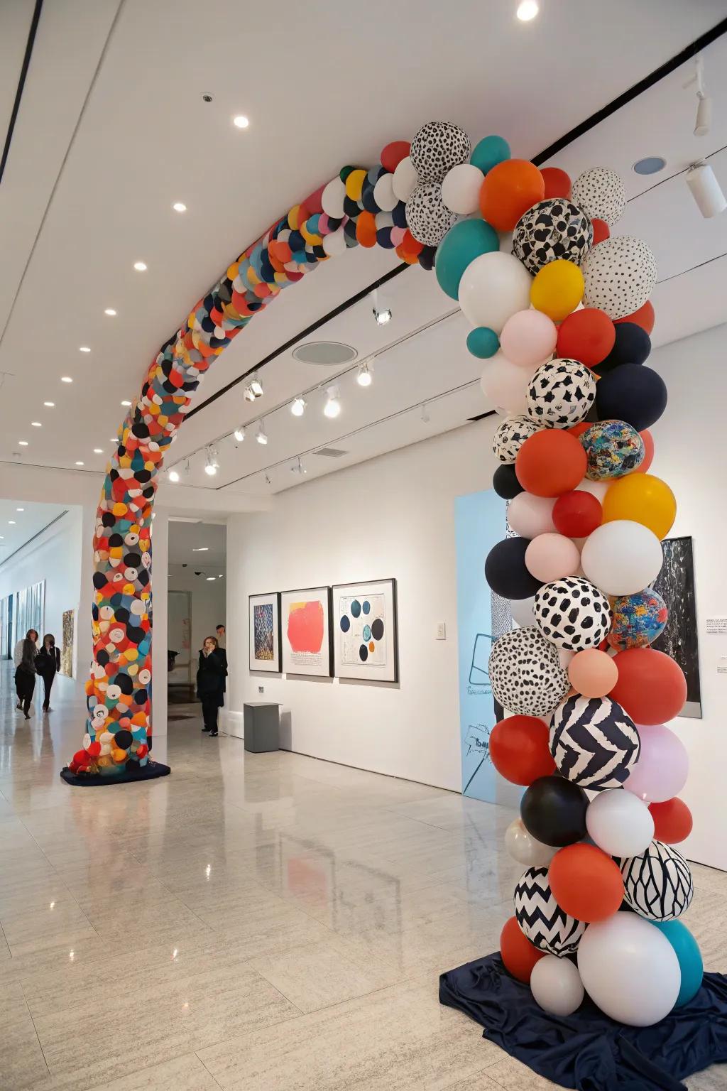 Artistic balloon garland making a bold statement.