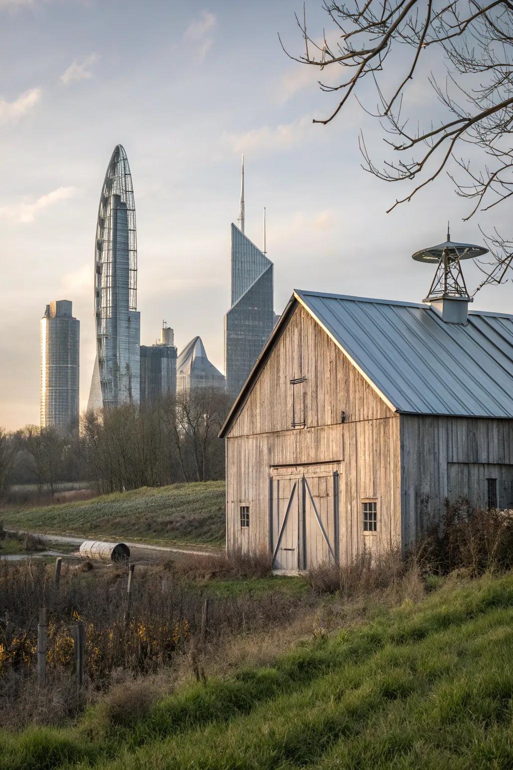 A barn with zinc cladding combines modern design with sustainability.