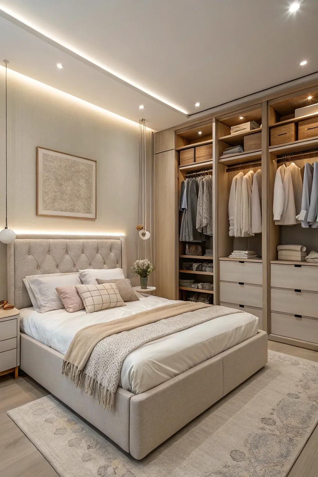 A serene escape offers peace and tranquility in your closet space.