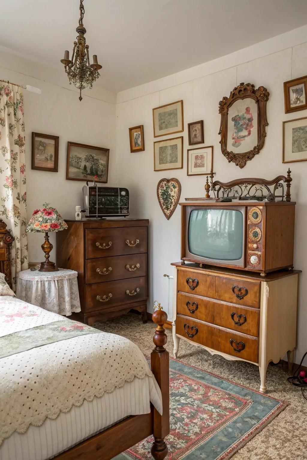 Classic furniture imparts character and charm to your TV sitting area.