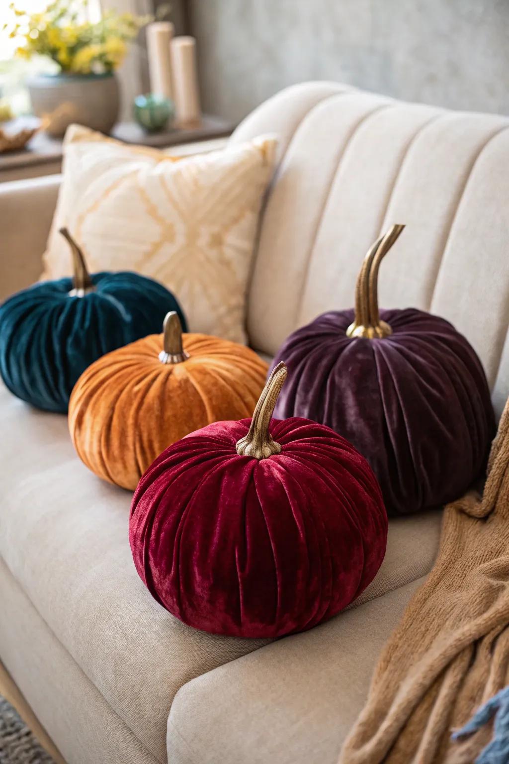 Indulge in pumpkins enclosed in soft fabric.