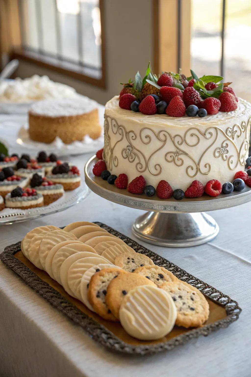 Confections as centerpieces introduce a sweet and delightful touch.