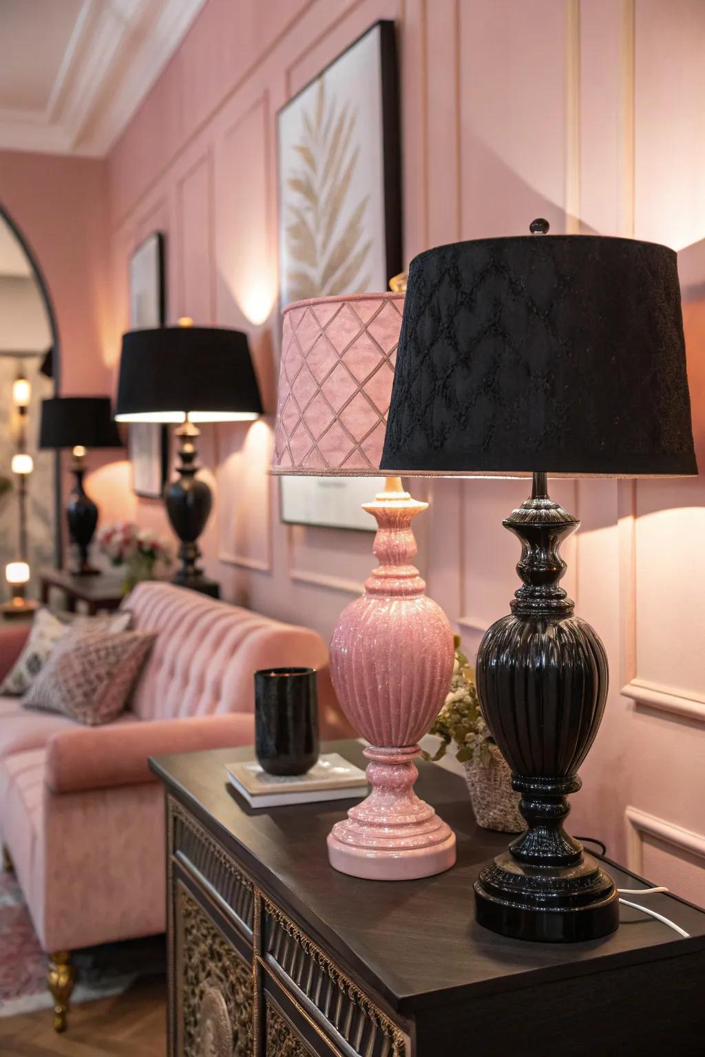 Multiple fixtures enhance the room’s vibe.