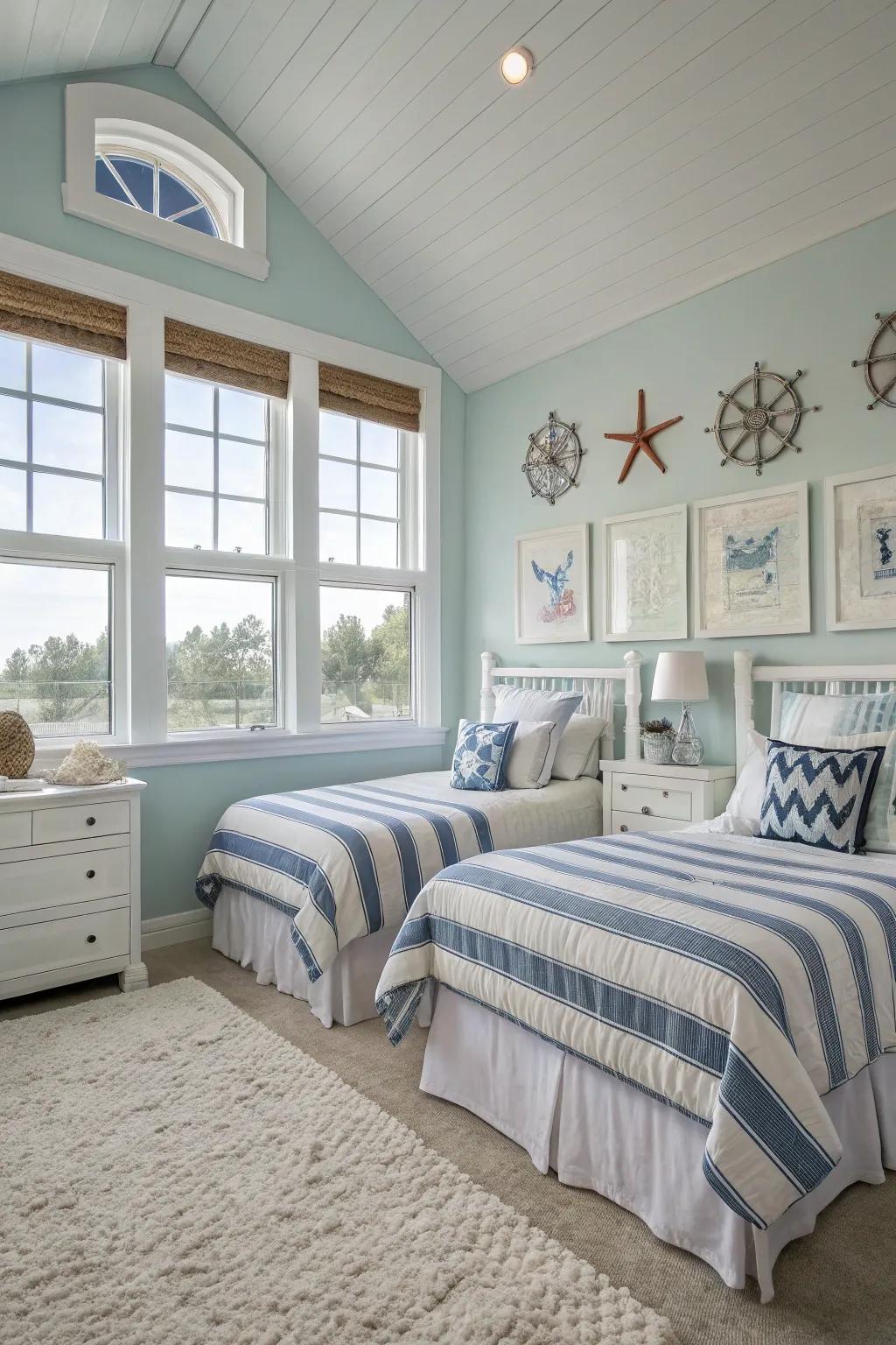A themed bedroom creates a unified look.