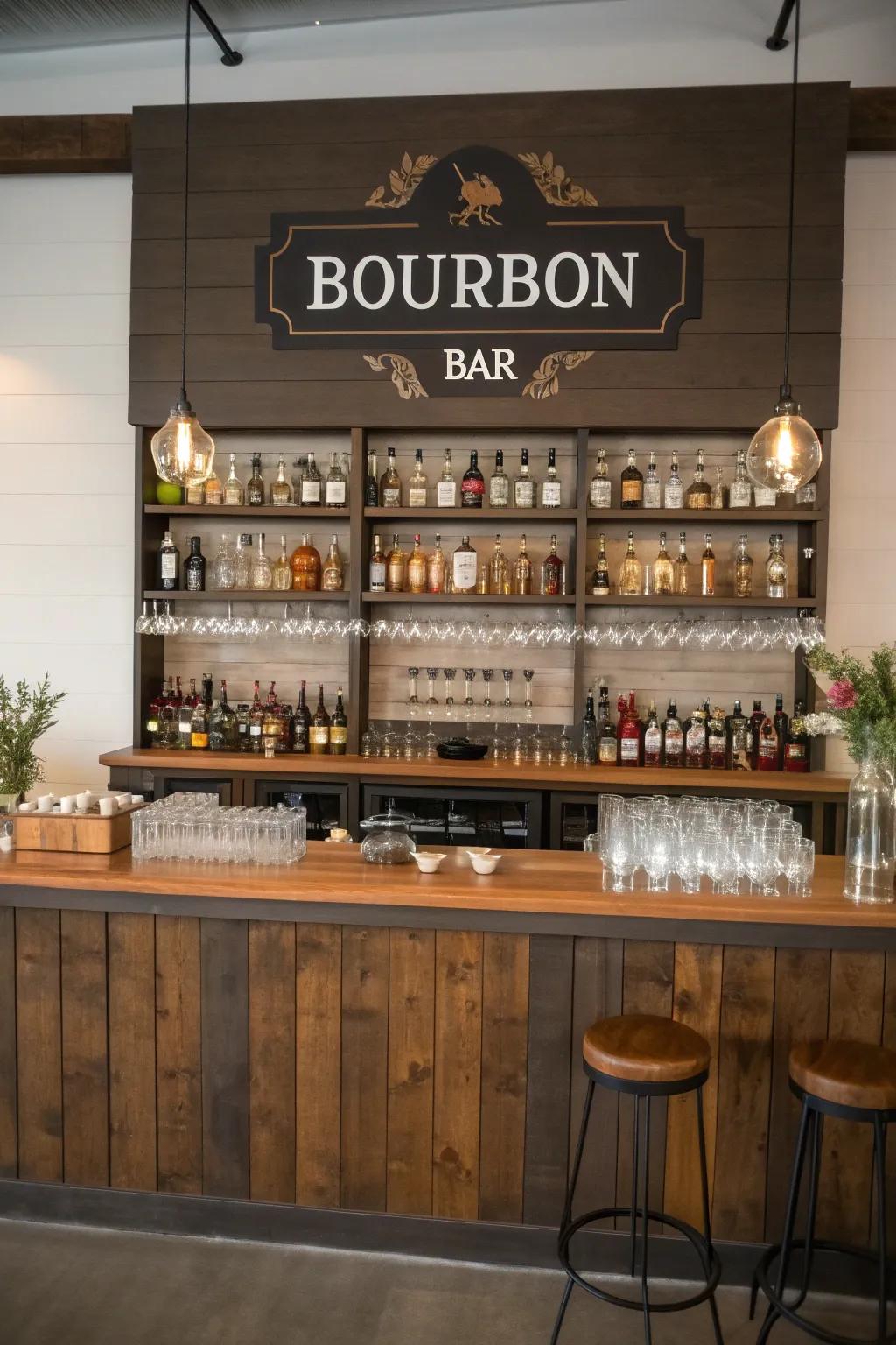 A personalized bourbon bar showcases your unique style.