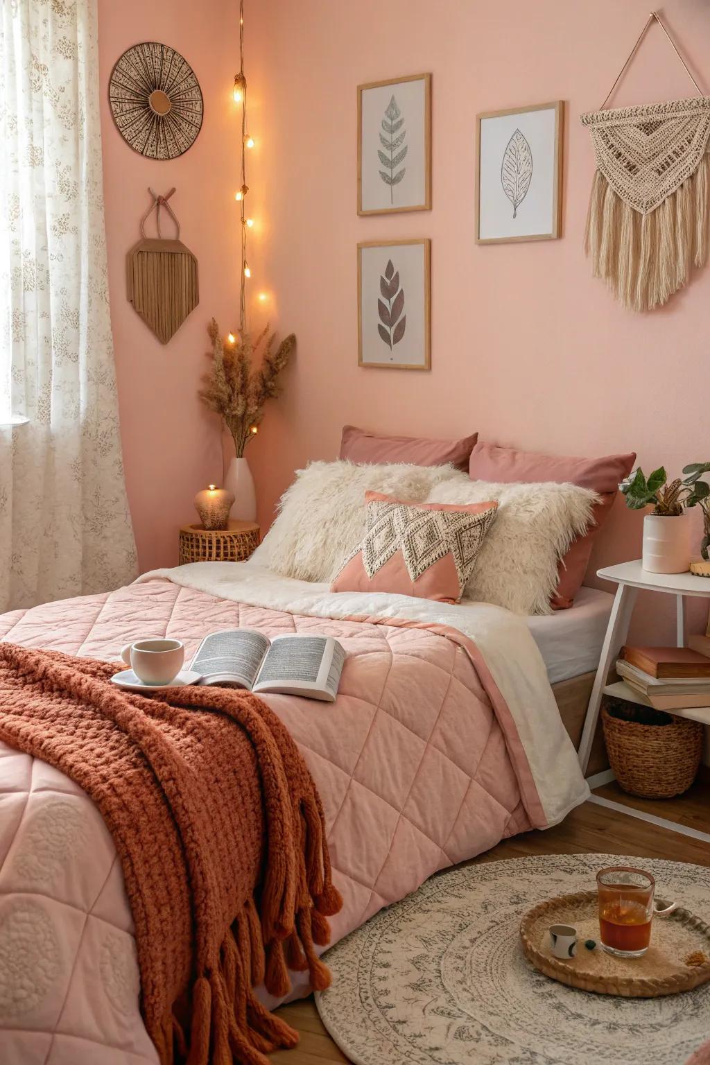 Light apricot walls add warmth and comfort.