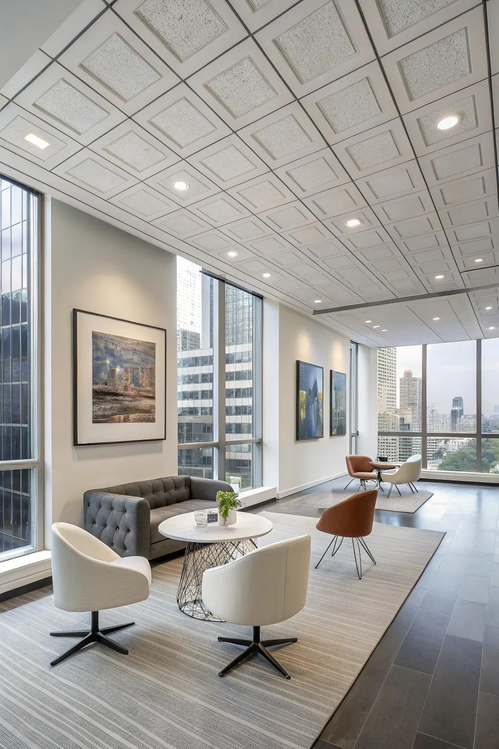 Drop ceilings offer a modern and practical solution.