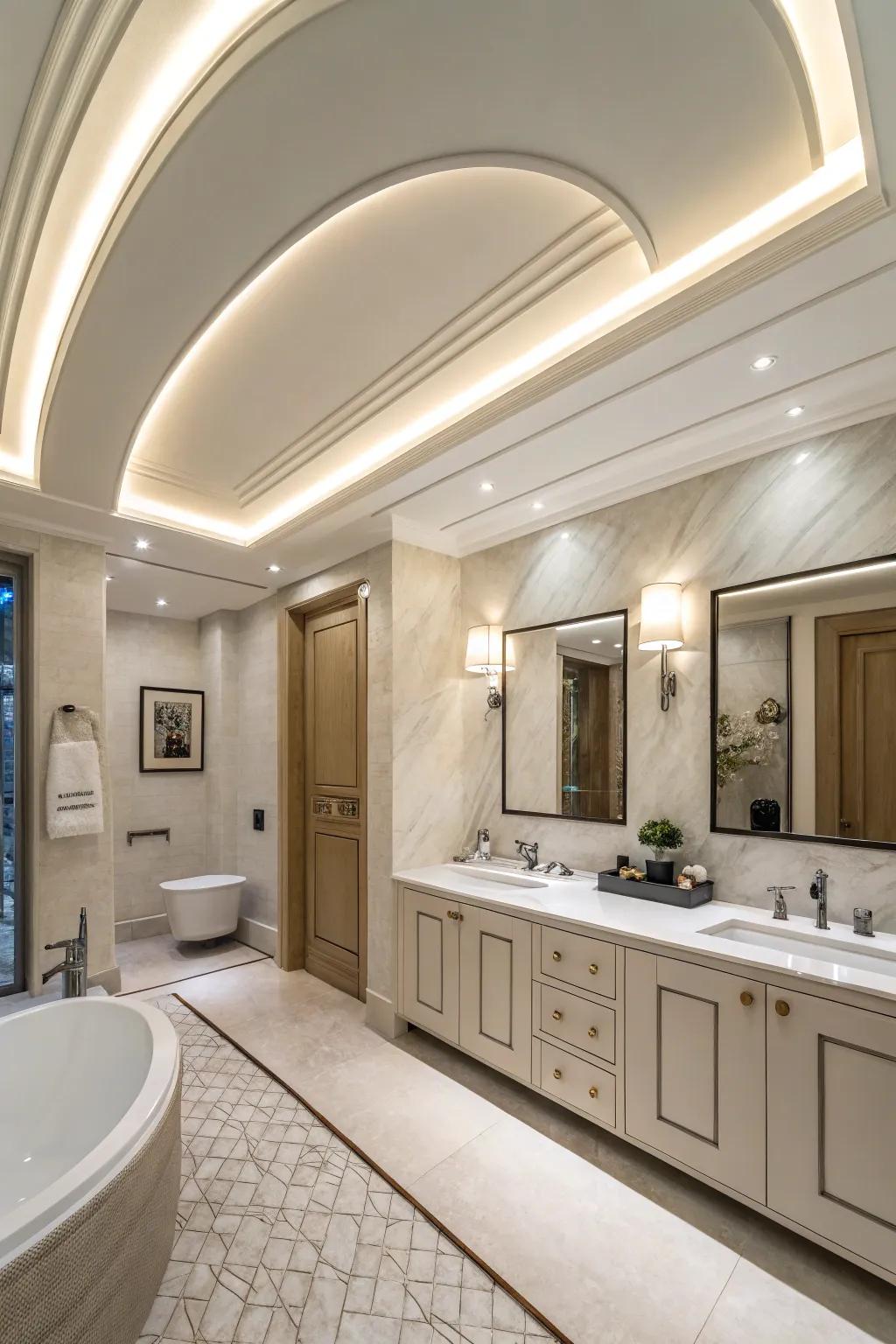 Curved trims for a modern aesthetic.