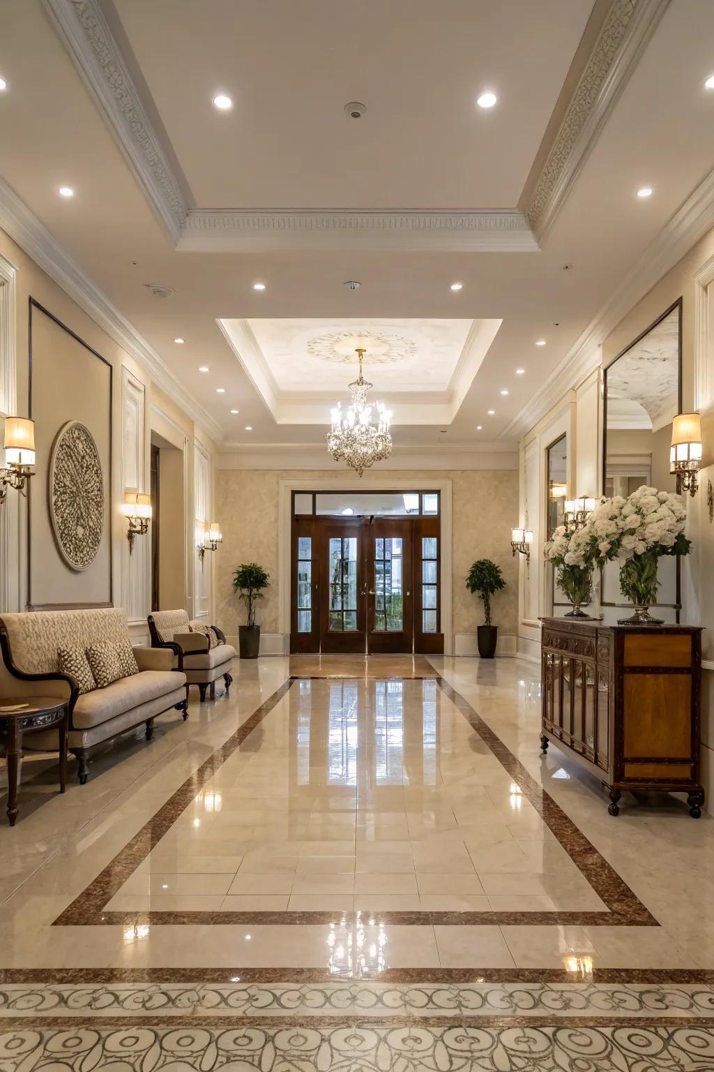 An even arrangement providing balance and harmony to the entrance.