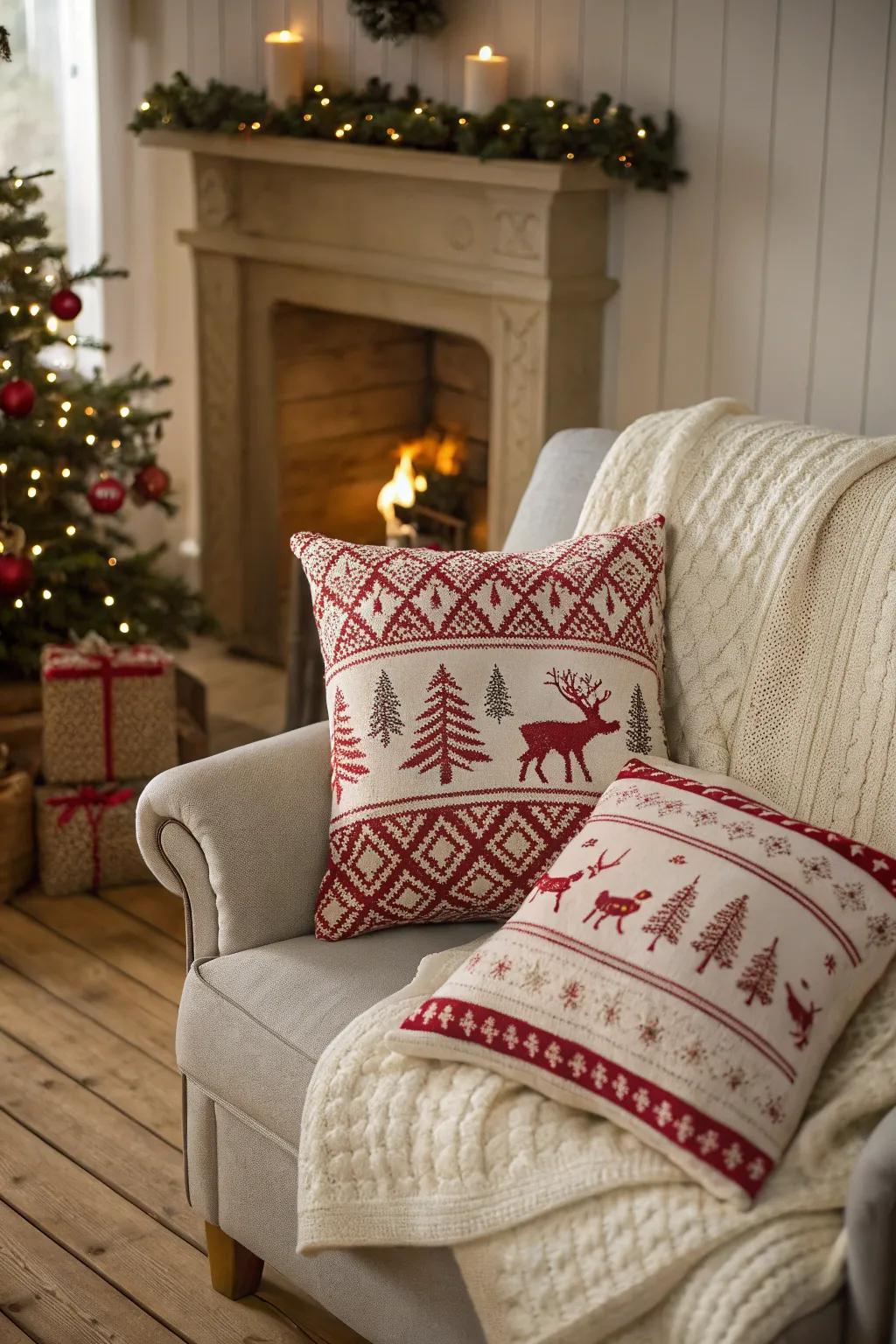 Textured knits contributing heat and snugness to the festivities.