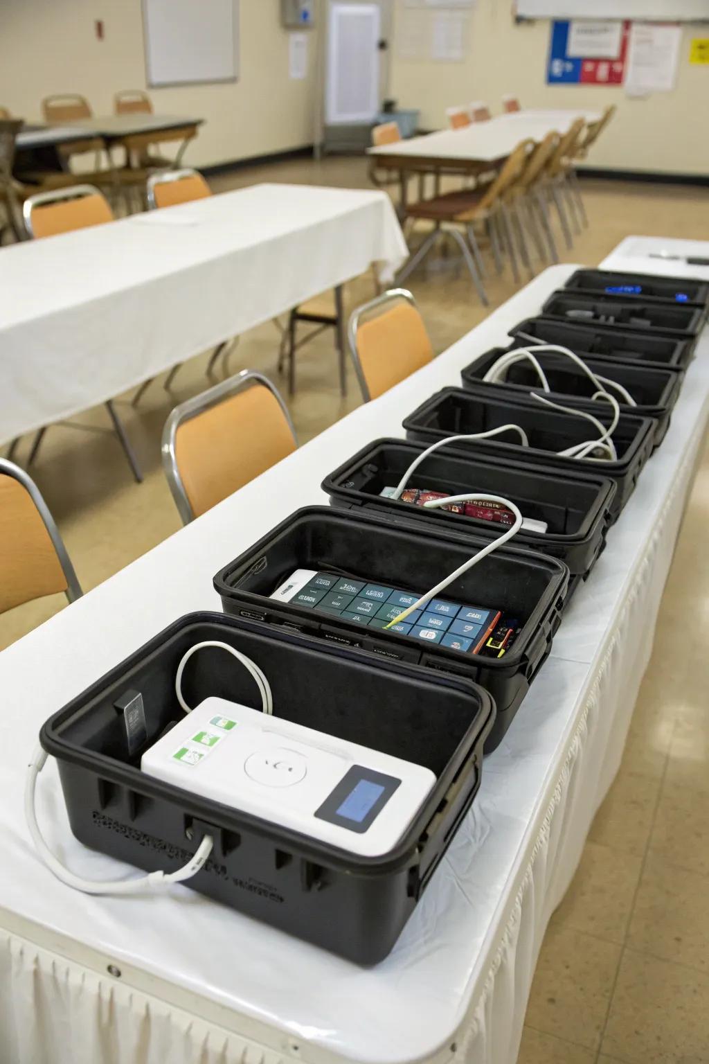 Organizers with charging ports for tech-friendly classrooms