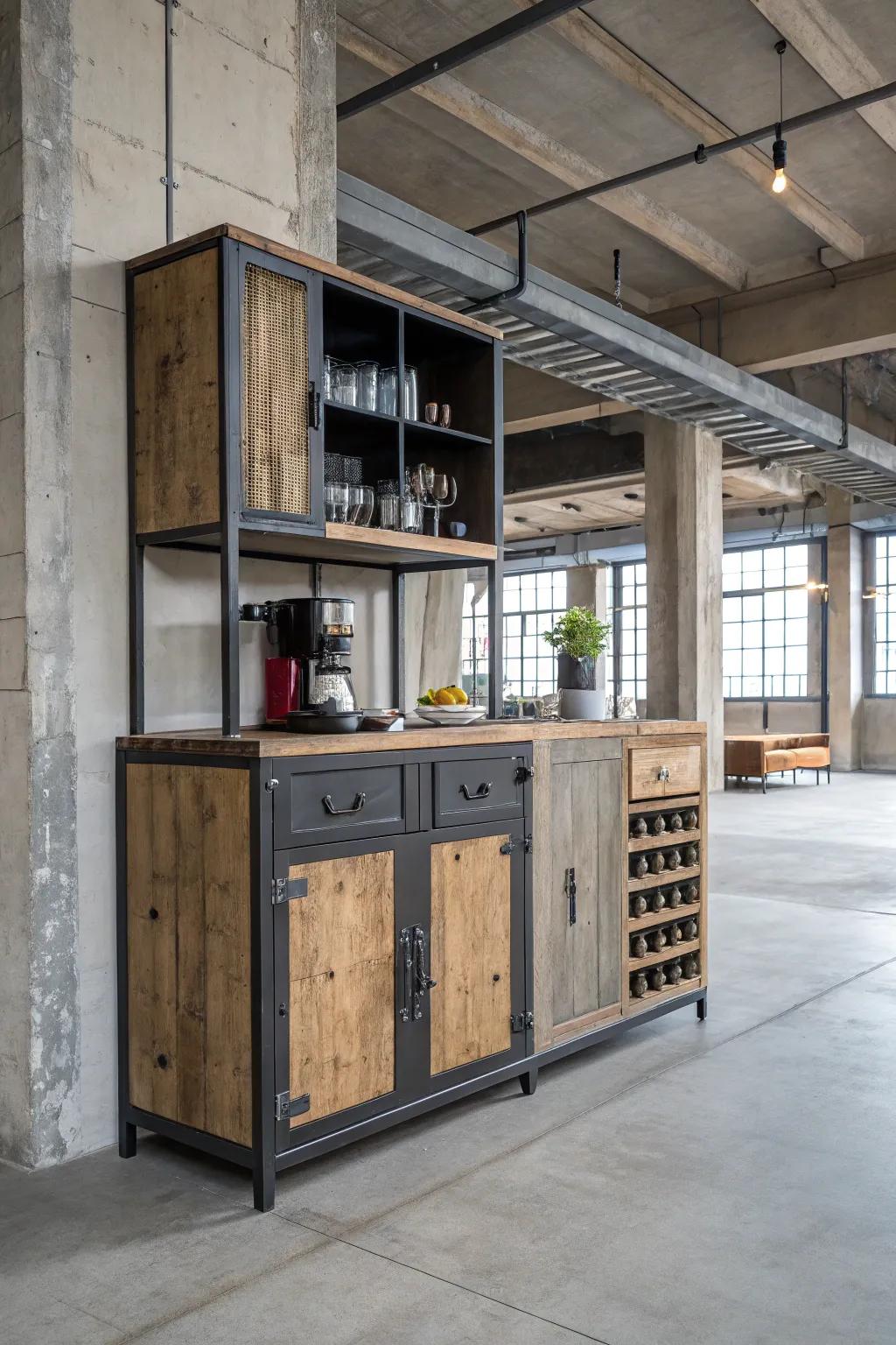 A factory aesthetic appending sophisticated sharpness.