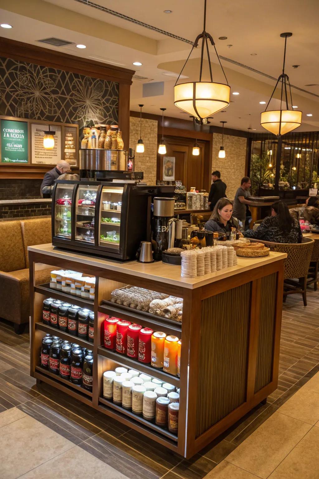 A combined beverage station caters to all your drink preferences, enhancing your coffee setup.
