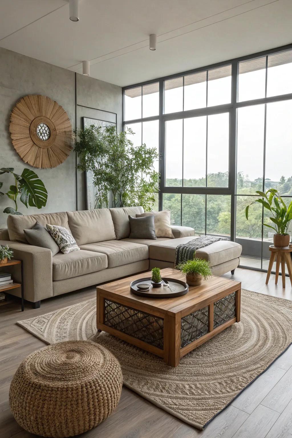 An eco-conscious centerpiece table combines style with sustainability.