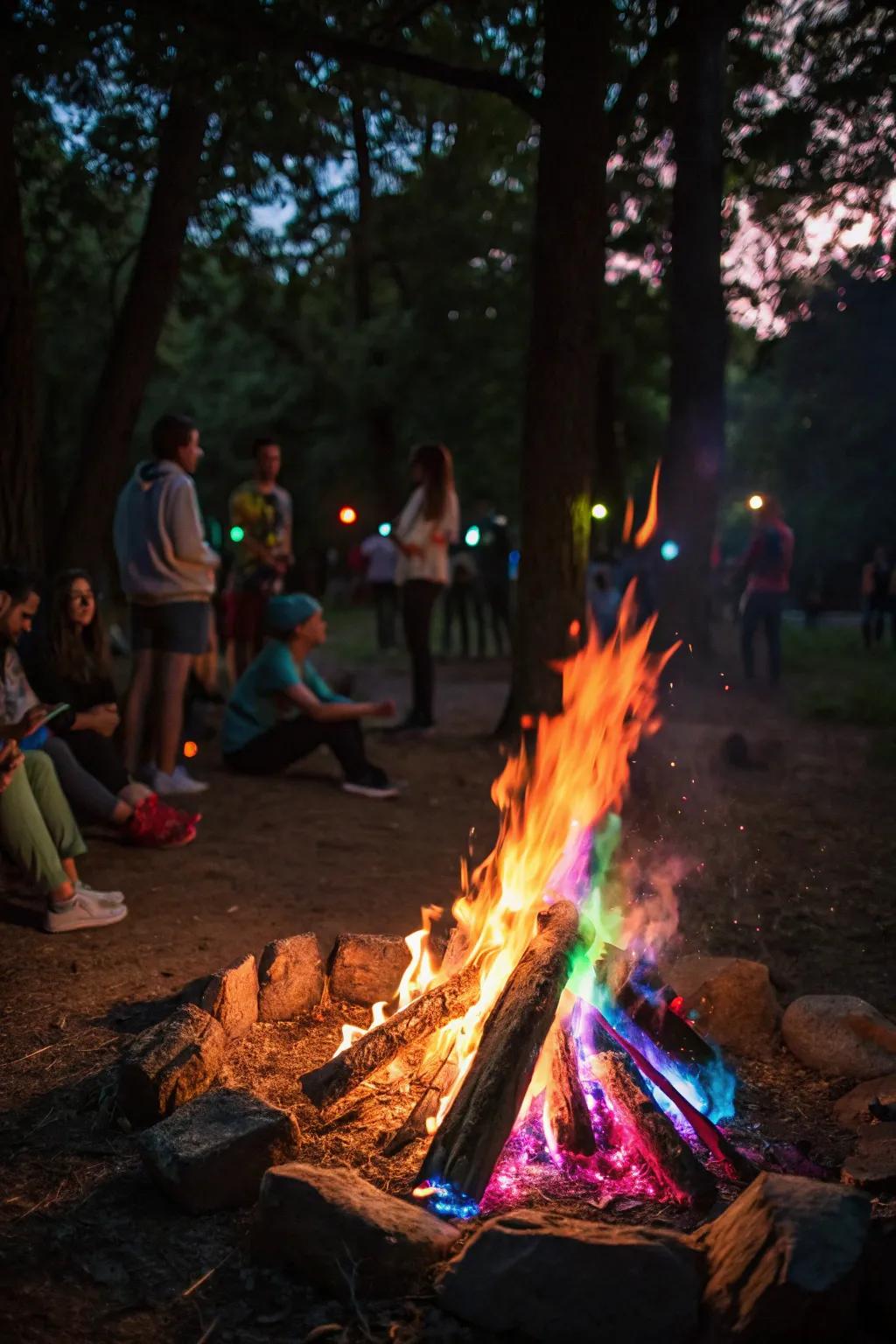 An absorbing experience watching flames changing colors.