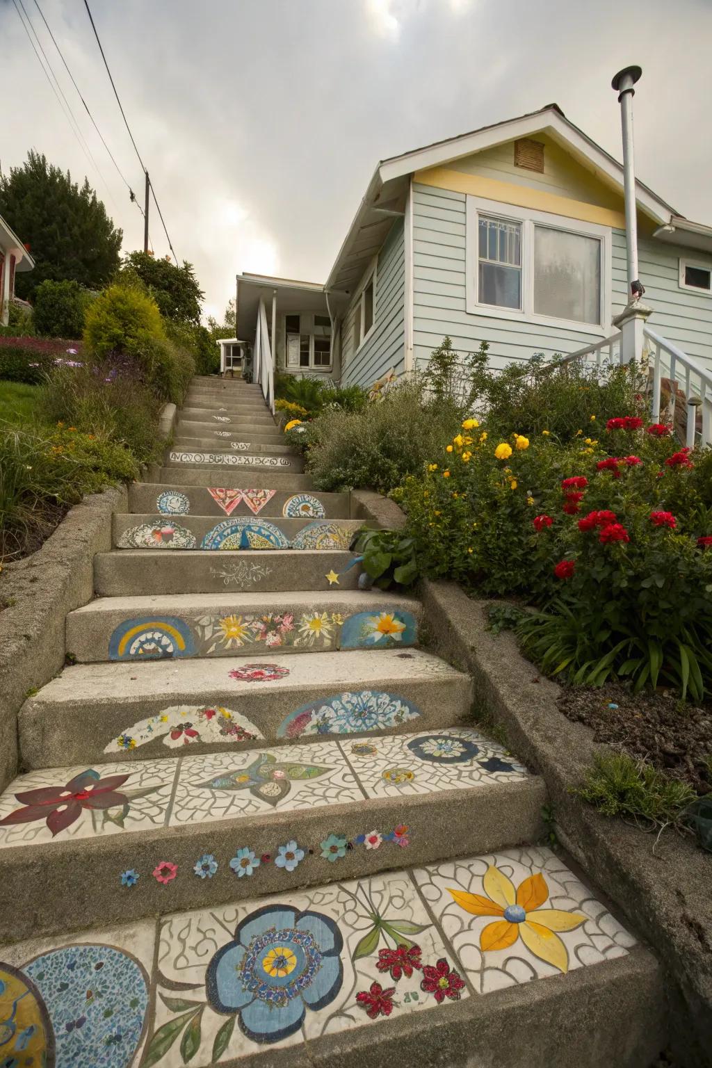 Whimsical elements bring joy to your steps.