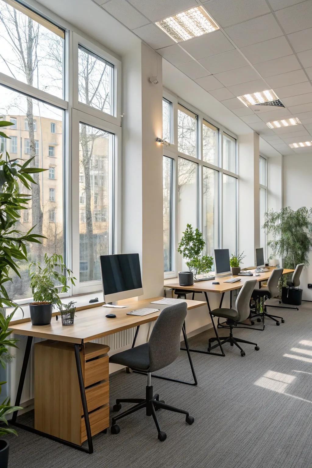 Individual work spaces mean you can still do focused tasks.