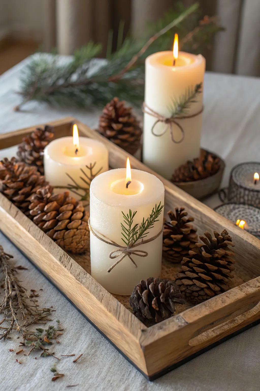 Earthen twig lights usher the outdoors inside.