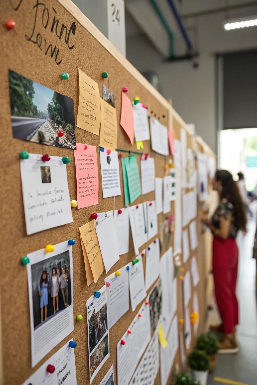 Corkboard walls are functional and fun.