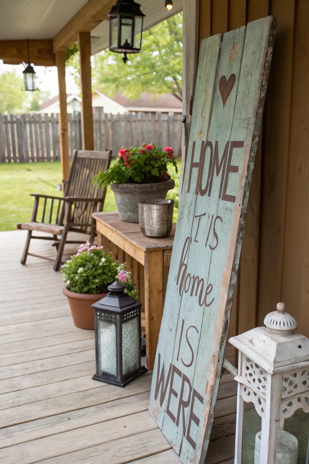 Self-crafted endeavors bring personal, handmade allure to your porch.