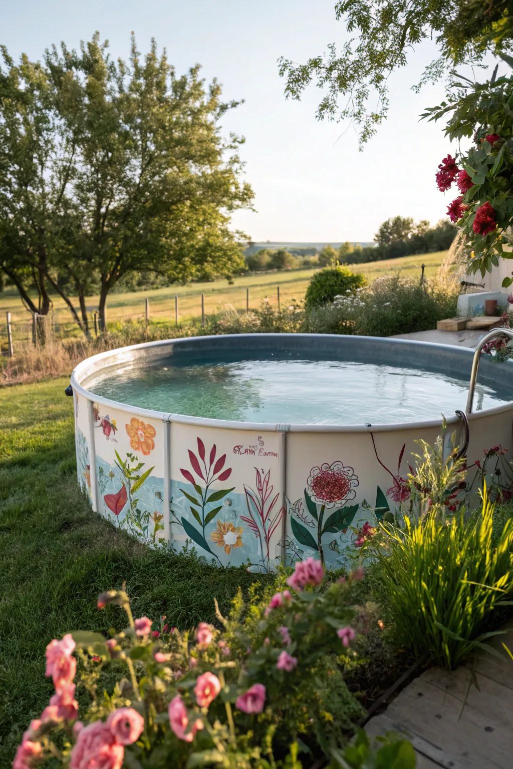 Express your creativity with artistic designs on your pool.