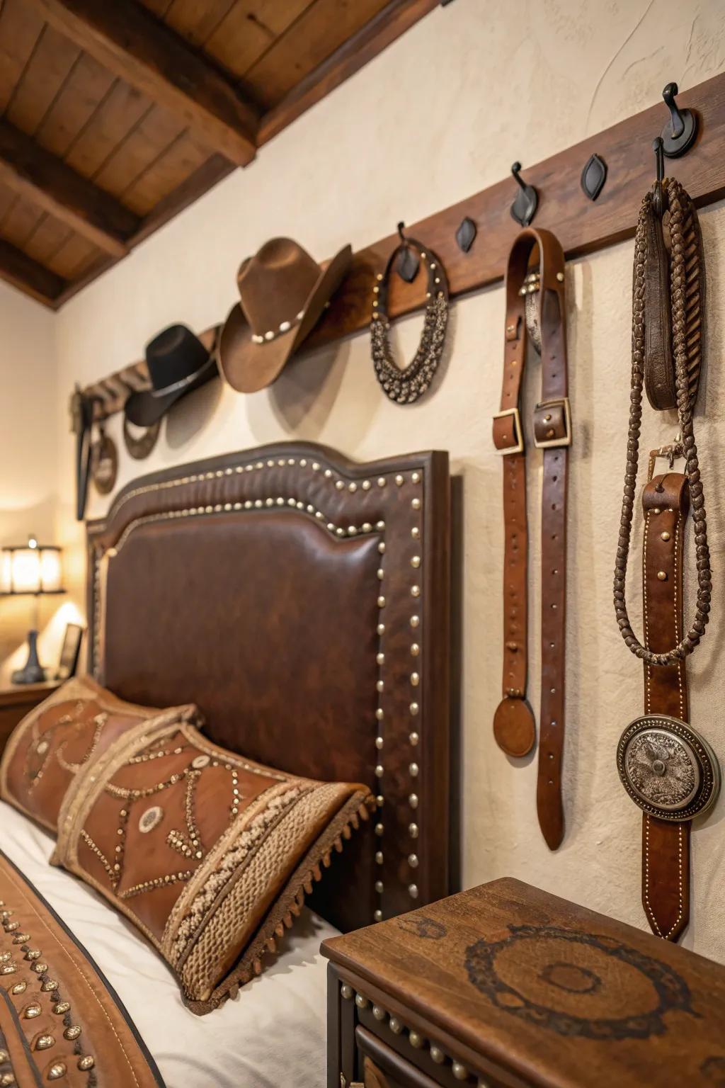 Hide pieces add rugged elegance.