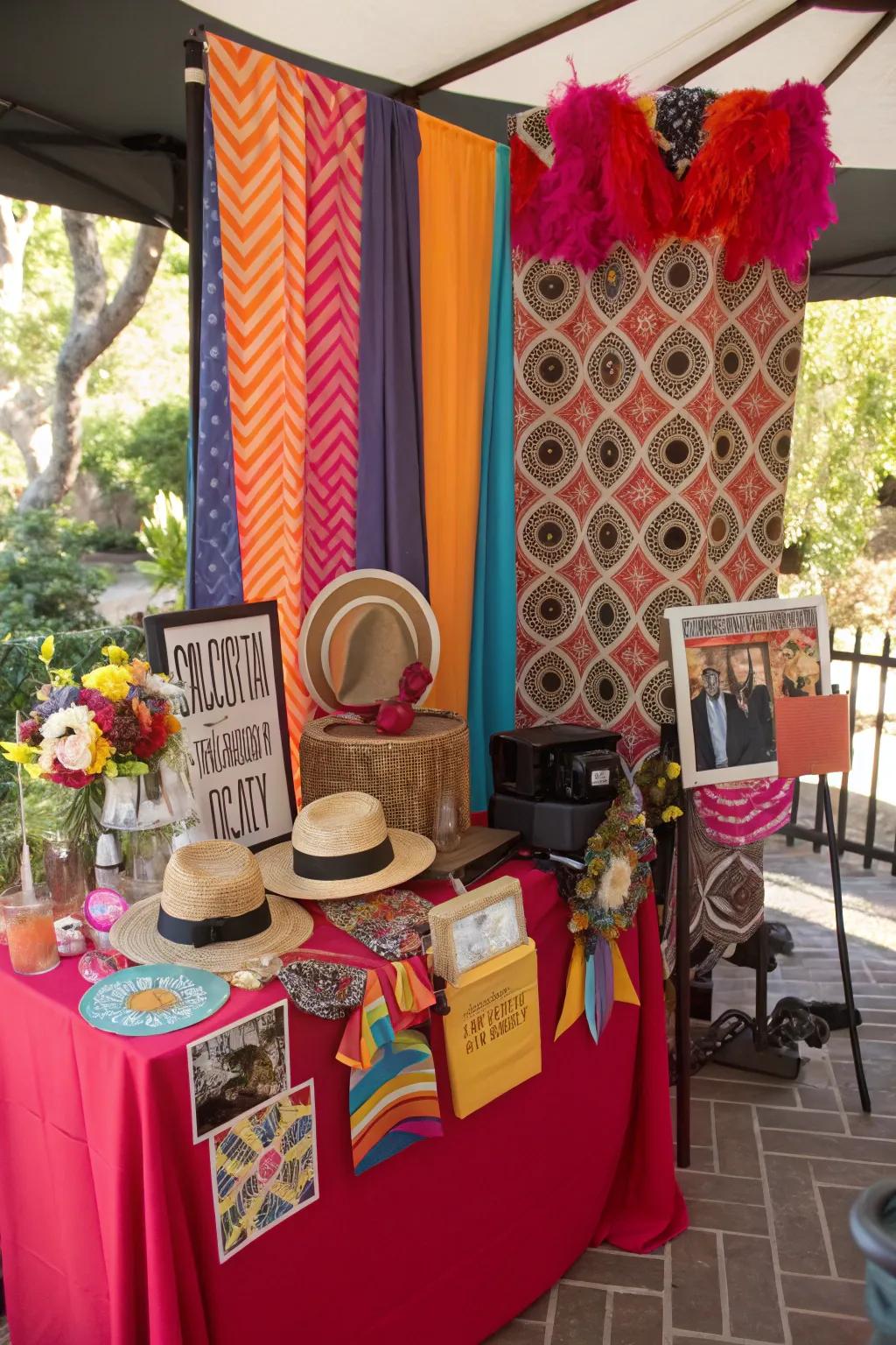 A photography booth area creates lasting memories of your deck celebration.