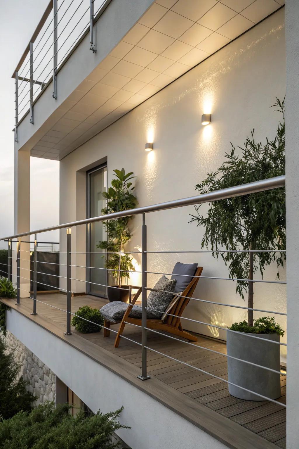 Elegance and simplicity through wire balustrades.