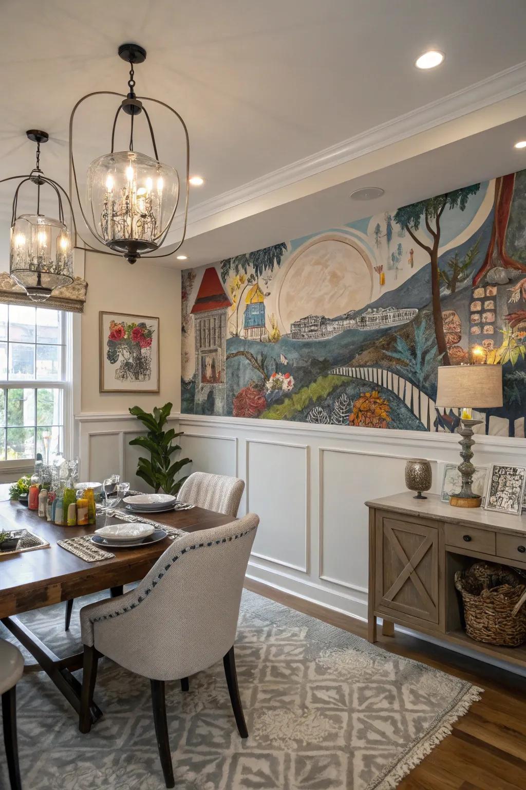 Creative murals add artistry and flair.