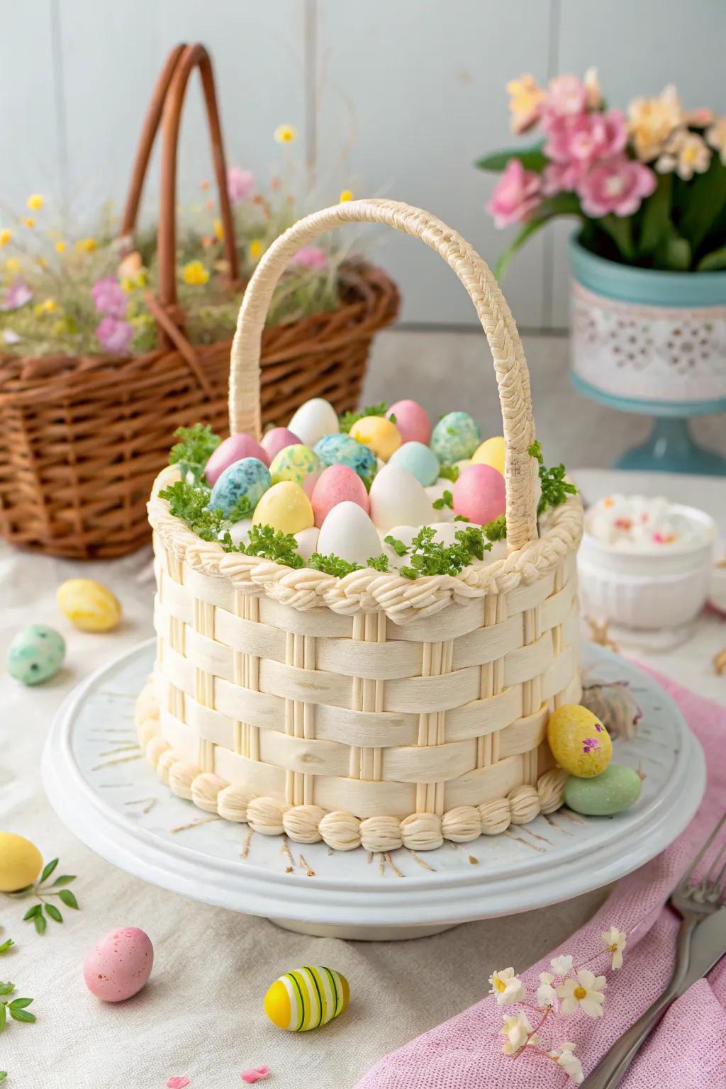 An Easter container cake that's both creative and festive.