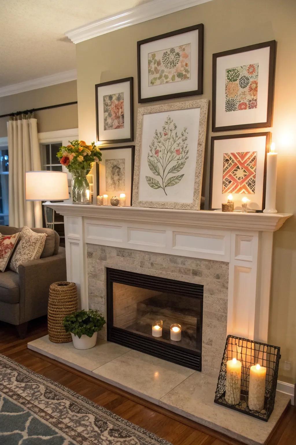 Framed art adds a personal and stylish touch.