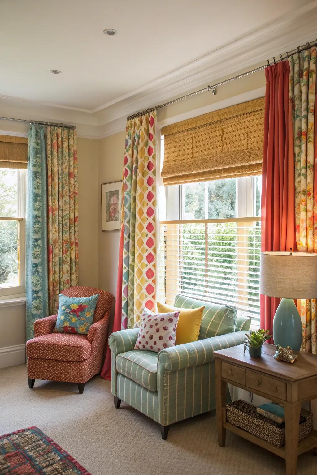 Refresh with colorful window treatments.