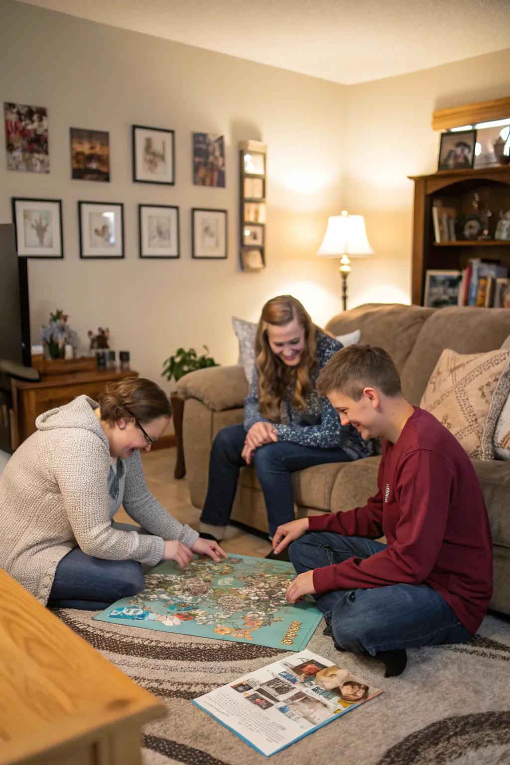 Collaborative jigsaws encourage teamwork and create a sense of accomplishment.