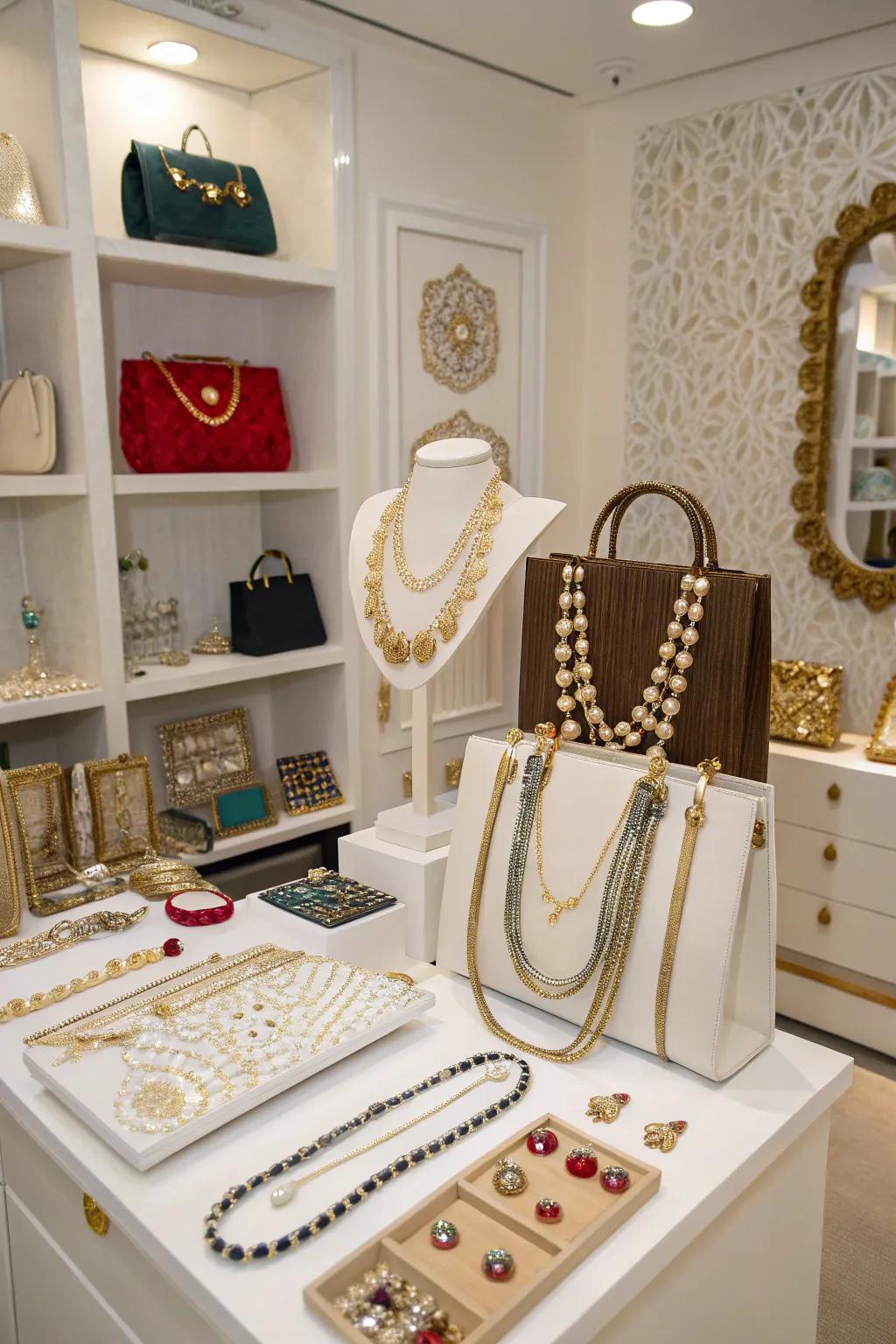 Accessories becoming part of the decor.