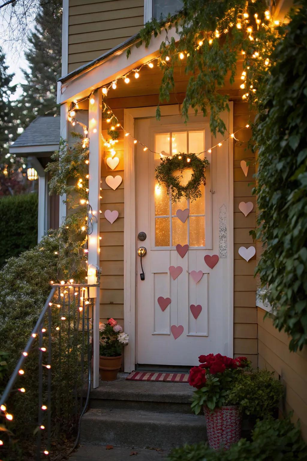 Fashion a magical ambiance with hearts and illumination.
