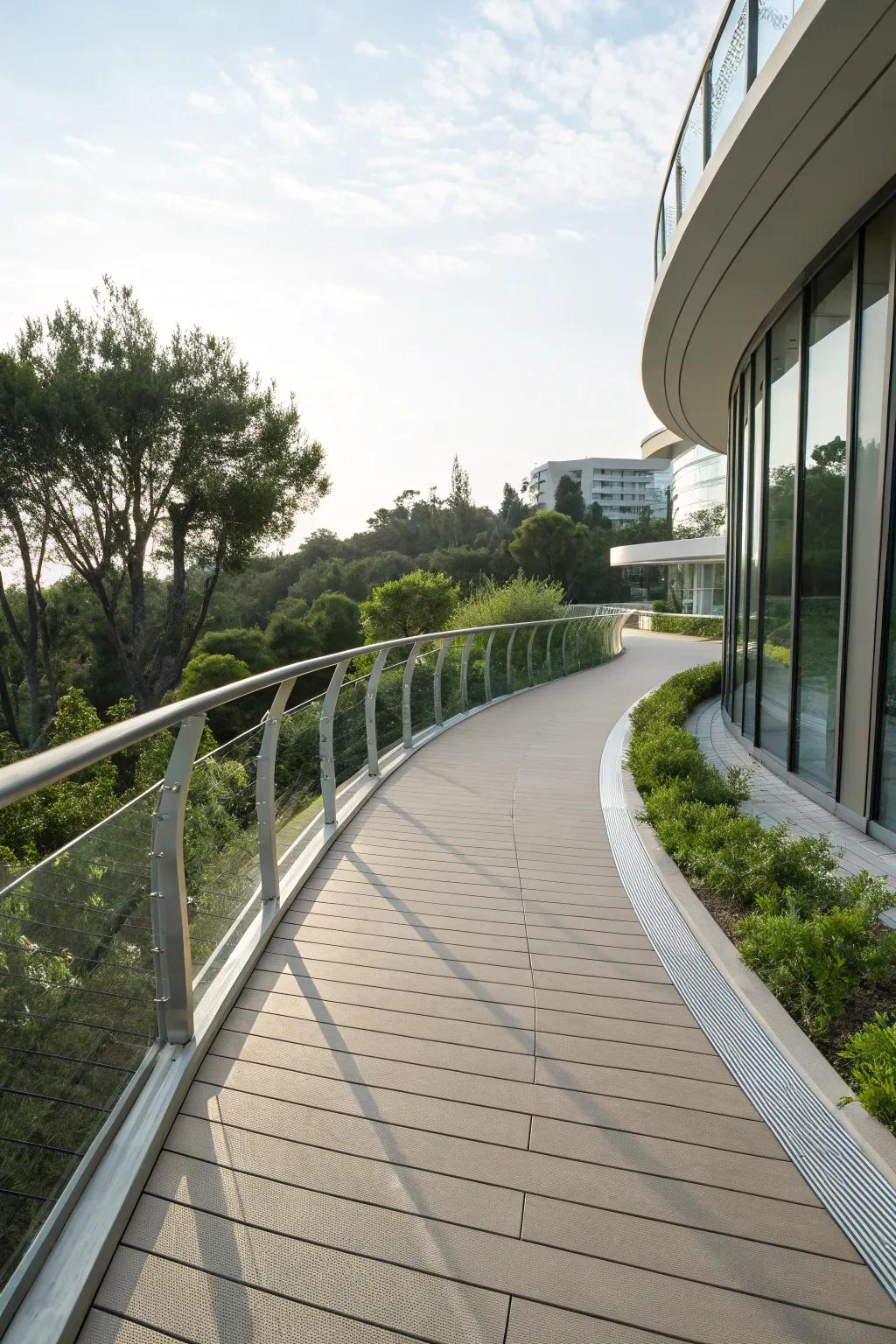 Composite planking stands as both chic and sustainable.