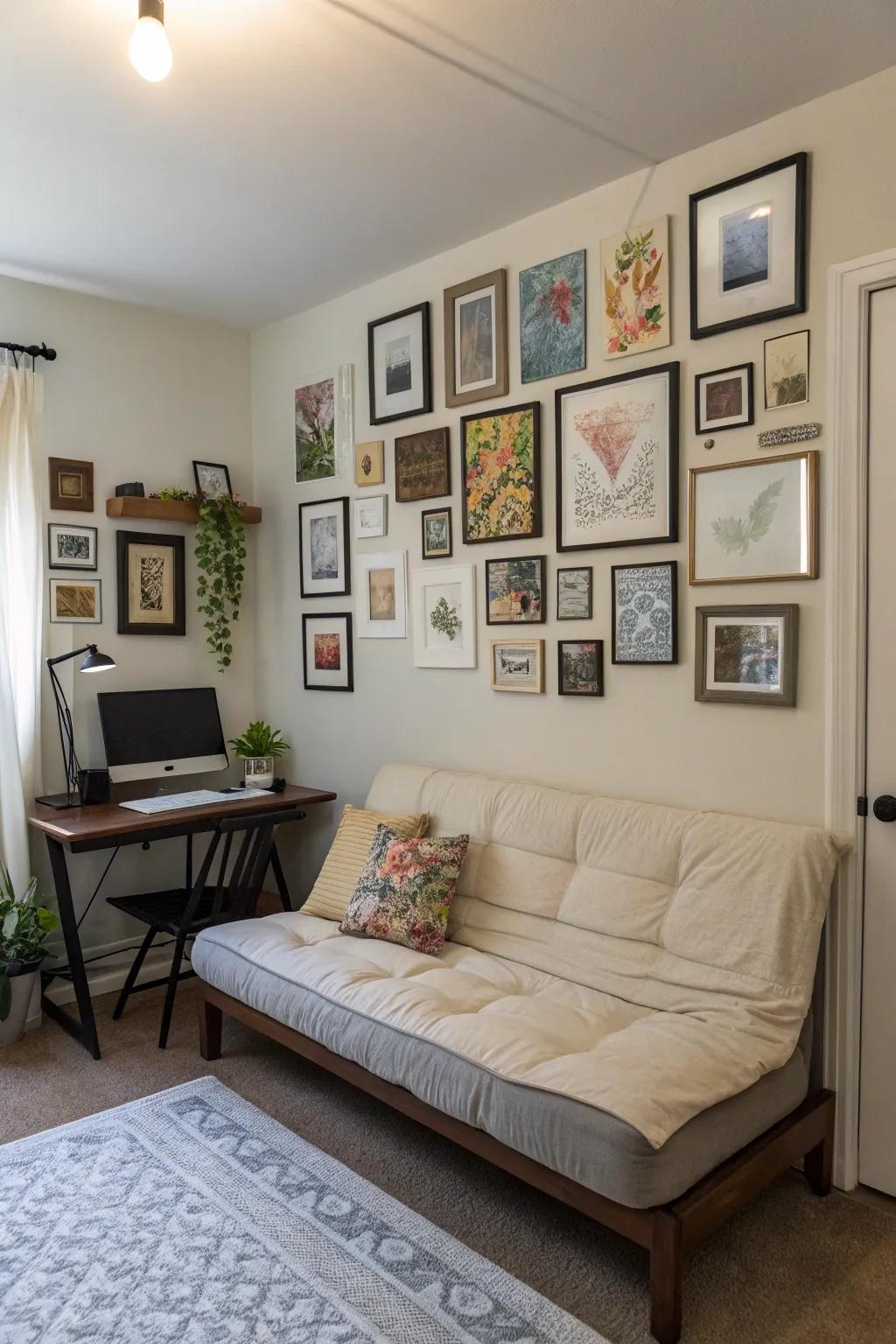 Artistic walls add inspiration and focus to your workspace.