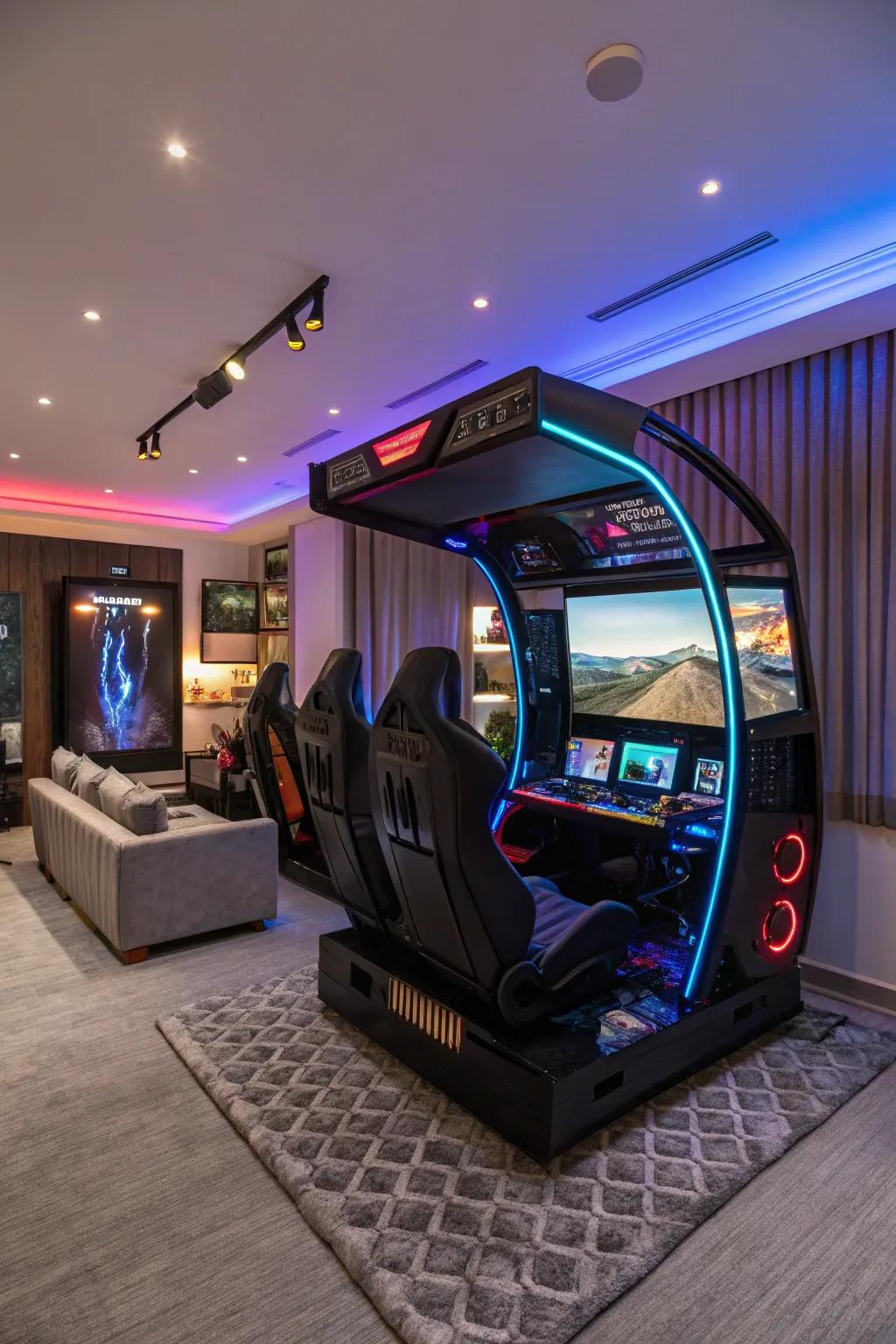 Adaptive gaming stations morphing a standard room into one's ultimate tech-infused escape.