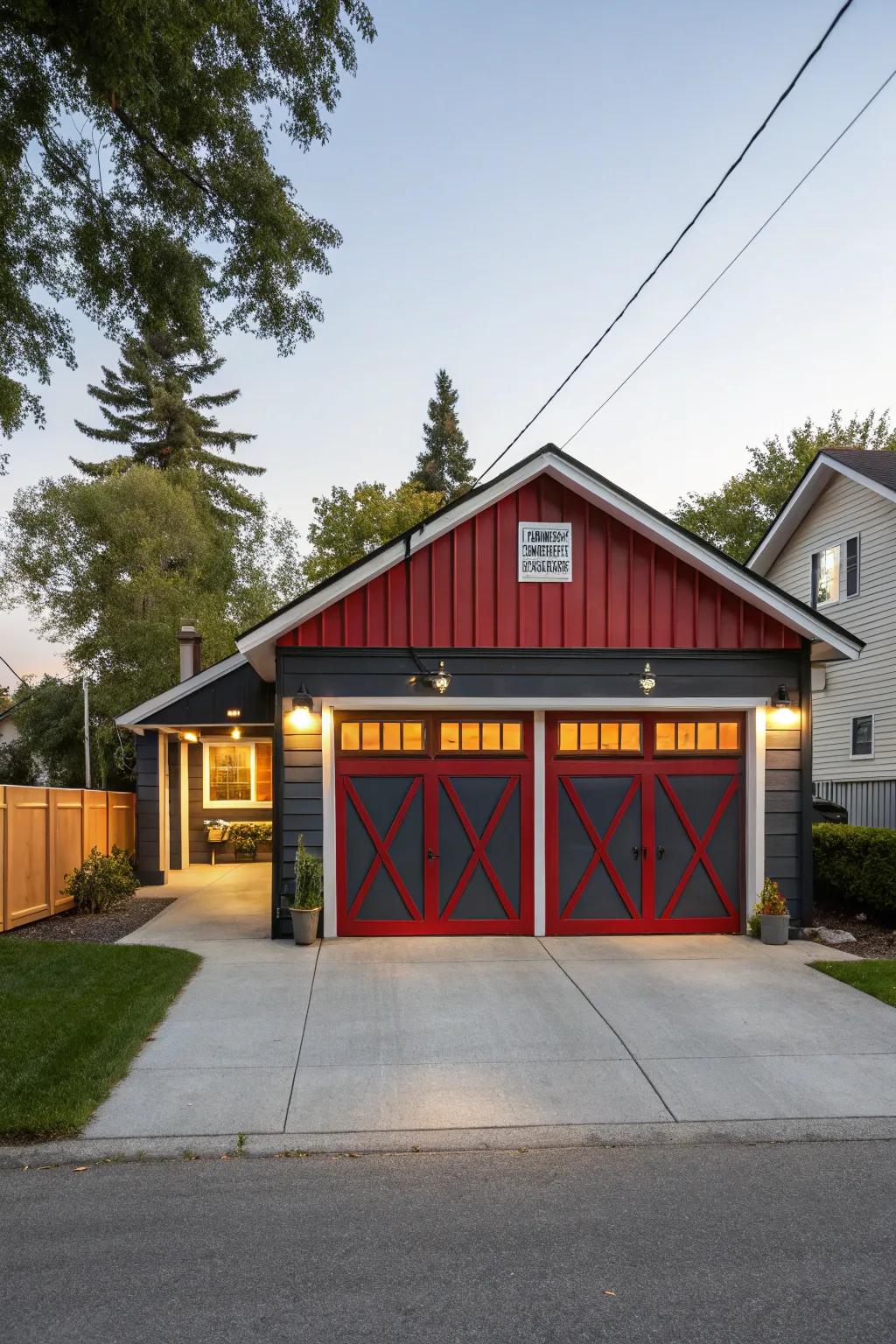 Bold top trim accents create drama and interest.