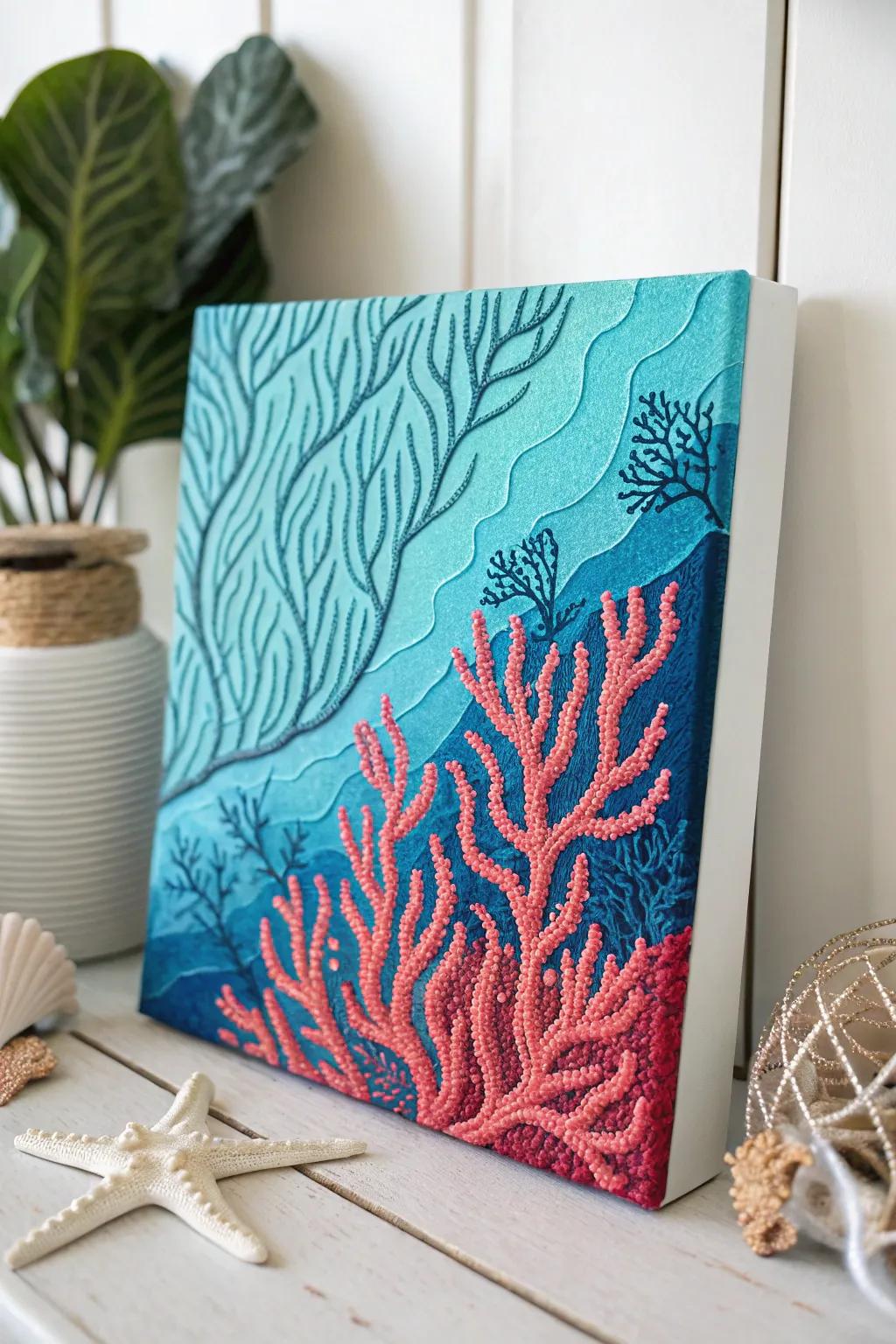 Dive into creativity with adhesive applicator coral reefs, where simplicity meets vibrant ocean hues.