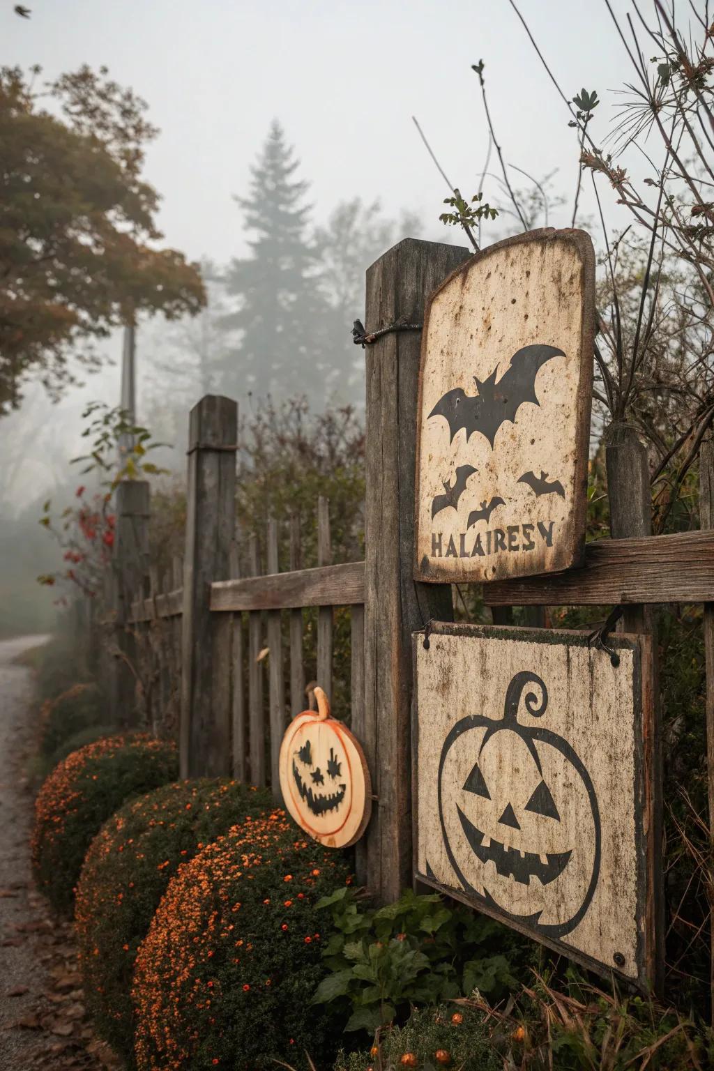 Bygone-inspired messages appending timeless allure to Halloween design.