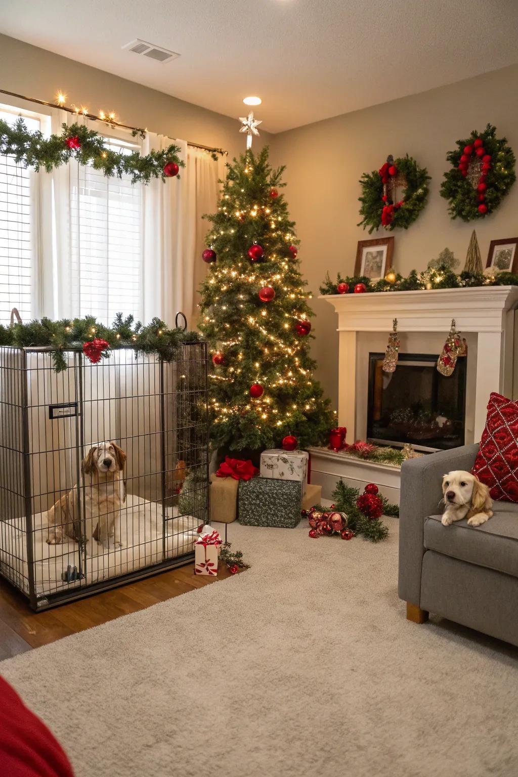 Pet-supportive decoration ensures a secure festive season.